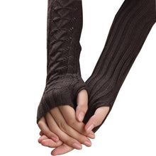 Amazig Long Mitten Gloves Women Knitted Arm Fingerless Gloves Solid Color FunS29 J4U66