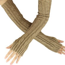 AmazingFashion Women Girl Fingless Knit Long Gloves J4U66