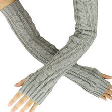 AmazingFashion Women Girl Fingless Knit Long Gloves J4U66