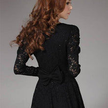 Amazing Women's Long Sleeve Spoon Neck Lace Cocktail Party Formal Mini Dress J4U66