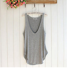 Amazing Fashion Woman Lady Sleeveless V-Neck Candy Color VLoose Tank Tops Style J4U66
