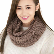 Amazing Fashion Women Warm Infinity 2 Circle Cable Knit Cowl Neck Long Scarf Shawl J4U66
