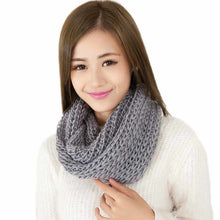 Amazing Fashion Women Warm Infinity 2 Circle Cable Knit Cowl Neck Long Scarf Shawl J4U66