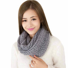 Amazing Fashion Women Warm Infinity 2 Circle Cable Knit Cowl Neck Long Scarf Shawl J4U66