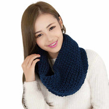 Amazing Fashion Women Warm Infinity 2 Circle Cable Knit Cowl Neck Long Scarf Shawl J4U66