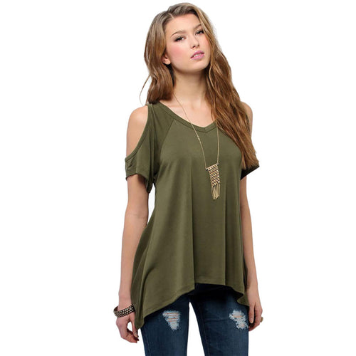 Amazing Sexy Loose Short Sleeve Shirt Women Casual T-shirt Style  J4U66
