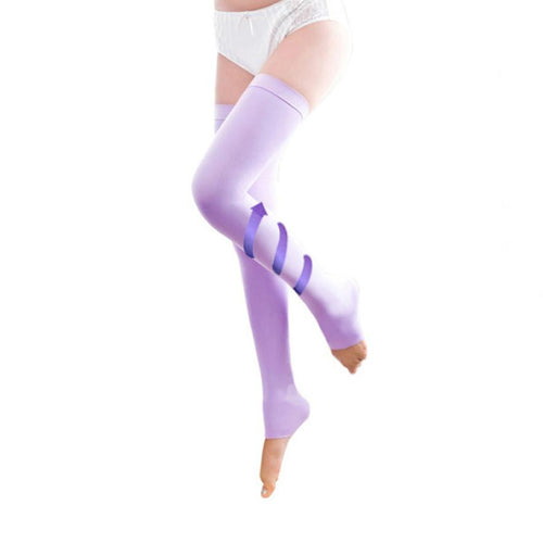Amazing Women Overnight Slimming Spats Compression Shaping Leg Stocking Black Purple Sexy Stockings J4U66