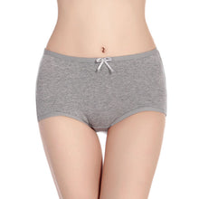 Amazing Women Underwear Panties Bow Mid Waist Cotton Briefs Ladies M L XL J4U66