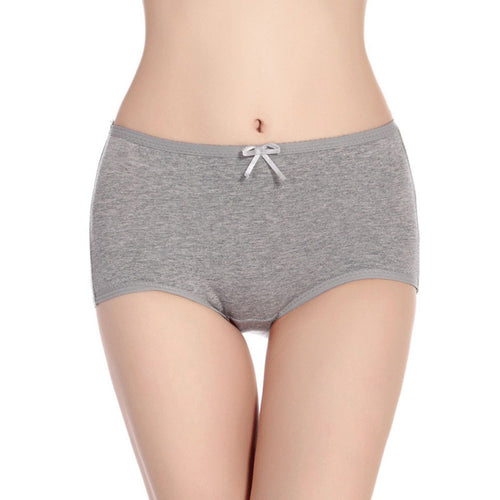 Amazing Women Underwear Panties Bow Mid Waist Cotton Briefs Ladies M L XL J4U66