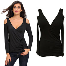 american appare sexy women cross ruched harajuku shirt cut out cold shoulder backless vneck casual basic tee camisetas femininas J4U66