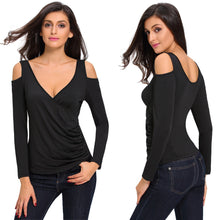 american appare sexy women cross ruched harajuku shirt cut out cold shoulder backless vneck casual basic tee camisetas femininas J4U66