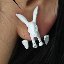 Animal Bunny Ear Stud Punk Rabbit EarringsWomen's Jewelry White Red Color  J4U66