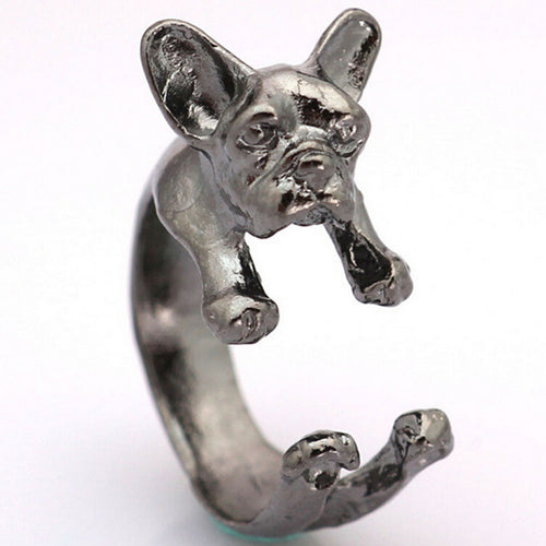 Animal French Bulldog Ring Men And Women Animal Wrap Ring French Bulldog Ring J4U66