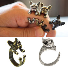 Animal French Bulldog Ring Men And Women Animal Wrap Ring French Bulldog Ring J4U66