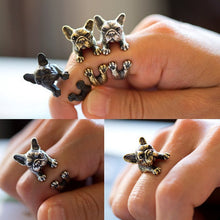 Animal French Bulldog Ring Men And Women Animal Wrap Ring French Bulldog Ring J4U66