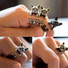 Animal French Bulldog Ring Men And Women Animal Wrap Ring French Bulldog Ring J4U66