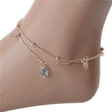 Ankle Bracelet on a leg bracelet anklets rose flower anklet ankle bracelets for womenWomen's feet jewelry J4U66