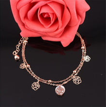Ankle Bracelet on a leg bracelet anklets rose flower anklet ankle bracelets for womenWomen's feet jewelry J4U66