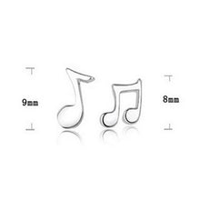 Artistic Gift Lovely Silver Plated Asymmetry Musical Note Shape Ear Stud Earrings J4U66