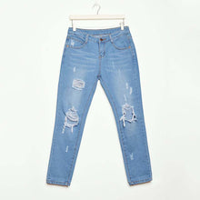 Jeans Loose Low Waist Washed Vintage Big Hole Ripped Long Denim Pencil Pants L4 J4U66
