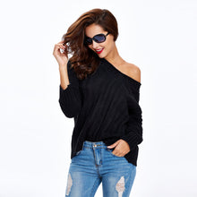 women cable knitted sweater solid ribbed v neck raglan sleeve casual black jumper pull femme hiver sweater mujer J4U66