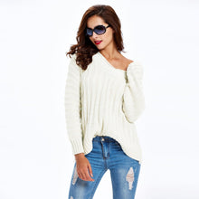 women cable knitted sweater solid ribbed v neck raglan sleeve casual black jumper pull femme hiver sweater mujer J4U66