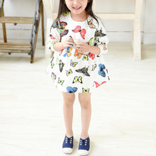 Girls Dress Kids Clothes Long Sleeve Cartoon Butterfly Girl Princess Dresses Vestidos J4U66
