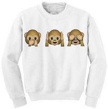 Monkey Patterns Women Hoodies Long Sleeve O-Neck Women Sweatshirt 3D emoji printed Women Clothing Fleece Hoodie Plus Size J4U66