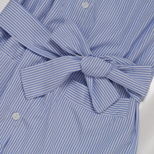 Sexy Dress Choker Neck Side Slit Off Shoulder Long Shirt Dress Vertical Striped Dress With Belt Bow Button Dresses J4U66