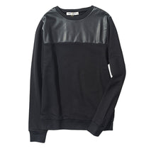 women hoody o neck long sleeve cotton pu patchwork lady casual hoodies tracksuit for femeal J4U66