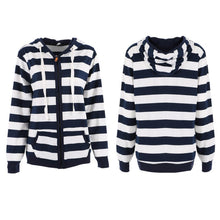 Striped Zipper Hoodies Sweatshirts Jumper Tops Femme Hooded Pullovers Tracksuits Clothes J4U66