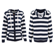 women striped zipper hoodies sweatshirts jumper tops femme hooded pullovers tracksuits clothes J4U66