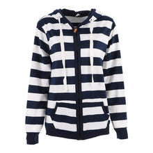 Striped Zipper Hoodies Sweatshirts Jumper Tops Femme Hooded Pullovers Tracksuits Clothes J4U66