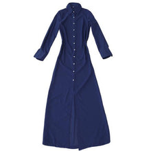 Tunic Button V-Neck Split Dress Long Sleeve Party Maxi Beach Dresses Unique Vestidos J4U66