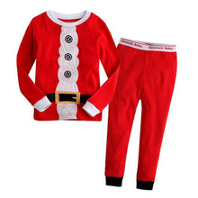 2pcs kids clothing set cotton long sleeve children santa print suit clothes sets 2~7 years J4U66