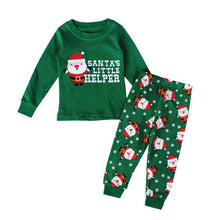 2pcs kids clothing set cotton long sleeve children santa print suit clothes sets 2~7 years J4U66