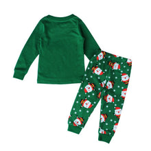 2pcs kids clothing set cotton long sleeve children santa print suit clothes sets 2~7 years J4U66