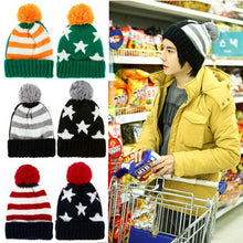 men women knitted hats american flag star stripes bobble beanie ski hat thick cap unisex headwear J4U66