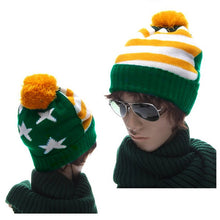 men women knitted hats american flag star stripes bobble beanie ski hat thick cap unisex headwear J4U66