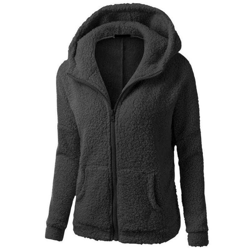 women fleece jackets casual hoodies sweaters warm soft coat sweatshirts clothes J4U66