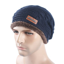 Warm Folded Woolen Hats for Men Women Cashmere Knitted Hat Bonnet Caps J4U66