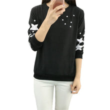 Hoodies Embroidery Star Pattern Cotton Thick Velvet Warm Long Sleeve Round Neck Sweatshirts Clothes J4U66
