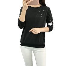 Hoodies Embroidery Star Pattern Cotton Thick Velvet Warm Long Sleeve Round Neck Sweatshirts Clothes J4U66