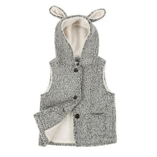 BOBORA Brand Little Kids Girls Warm Rabbit Ears Wool Vest Tops Children Clothes J4U66
