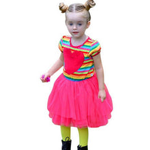 BOBORA Kids Baby Girl Toddler Rainbow Striped Tutu Dresses Girls Top Party Dress Outfit Clothes J4U66
