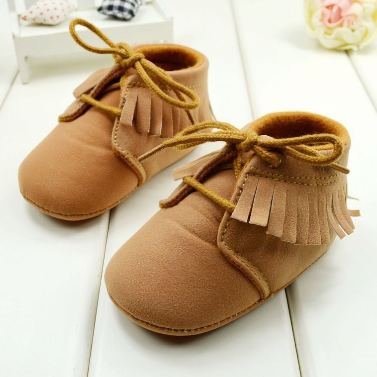 baby boys girls first walkers shoes brown and pink color soft bottom boots 3 sizes J4U66
