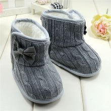 baby girl boy snow boots knit bowknot faux fleece soft sole kids woolen yam knit fur 3 1 months J4U66