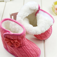 baby girl boy snow boots knit bowknot faux fleece soft sole kids woolen yam knit fur 3 1 months J4U66