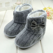 baby girl boy snow boots knit bowknot faux fleece soft sole kids woolen yam knit fur 3 1 months J4U66