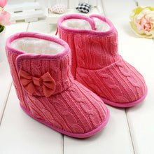 baby girl boy snow boots knit bowknot faux fleece soft sole kids woolen yam knit fur 3 1 months J4U66